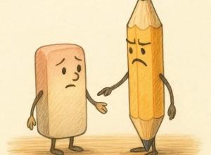 Omdat je steeds alles wat ik schrijf ongedaan maakt