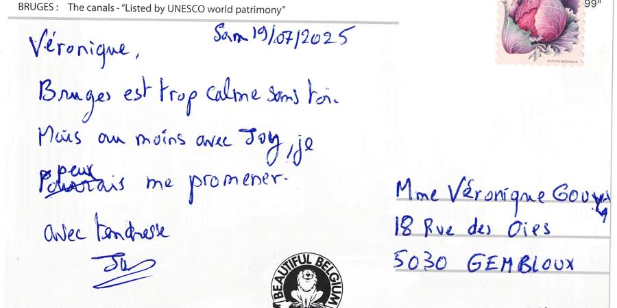 Carte postale avec les canaux de Bruges